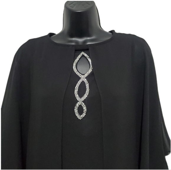 Glamour Nights 2Pc Knee Length Mother of Bride Dress w/ Capelet Jacket Size 8 - Picture 4 of 13